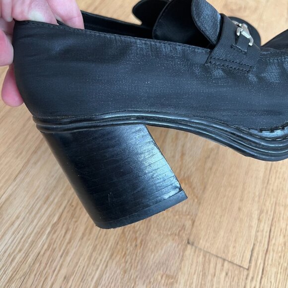 Vintage Y2K Grunge EuroClub Black Chunky Heeled Loafers Women's Size 7 - Picture 7 of 12